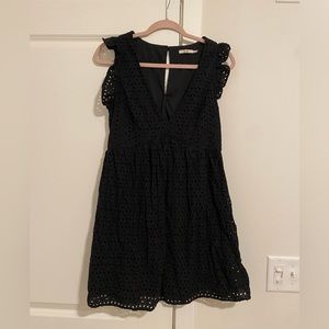 Black Eyelet Mini Dress